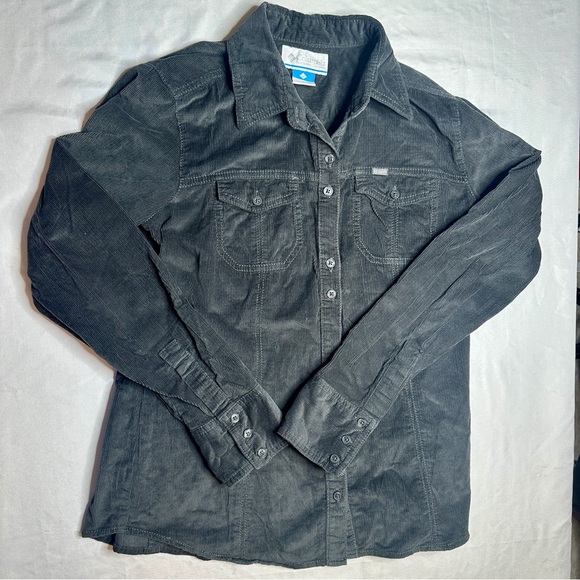 Columbia Tops - Columbia Gray Corduroy Button Up Shirt Jacket Women’s M